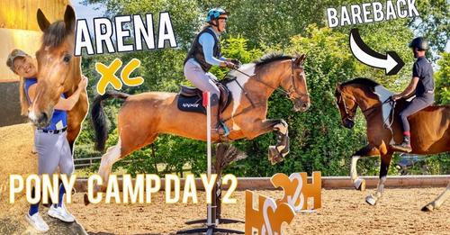 SUKO PONY CAMP DAY 2 | Arena XC Jumping Bareback??